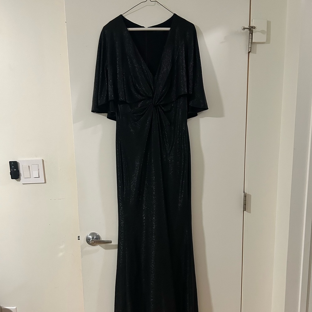 Lauren Ralph Lauren Women’s Twist-Front Cape Overlay Gown - never worn